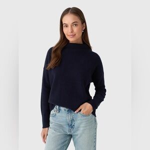 VINCE Blue Wool Knit Turtleneck Long Sleeve Winter Sweater Size S